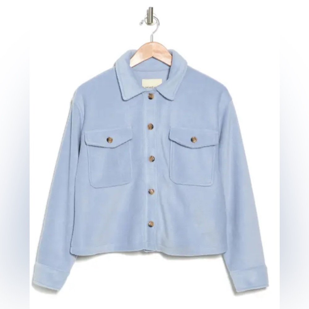 Thread & Supply Soft Fleece Auria Jacket In Blue Blizzard Size Small